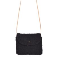 Sheepskin Crossbody Clutch Ebony Curly Brown Boo Bag