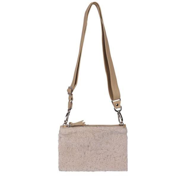 Sheepskin Crossbody Clutch Pale Cream Grenn (1)