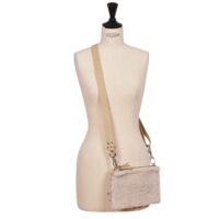 Sheepskin Crossbody Clutch Pale Cream Grenn (1)