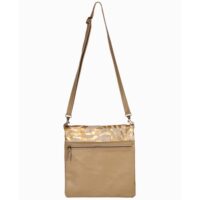 Stevie-Gold-Zebra-Cowhide crossbody bag on-Beige-leather-by-Owen-Barry