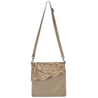 Stevie-Gold-Zebra-Cowhide crossbody bag on-Beige-leather-by-Owen-Barry