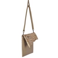 Stevie-Gold-Zebra-Cowhide crossbody bag on-Beige-leather-by-Owen-Barry
