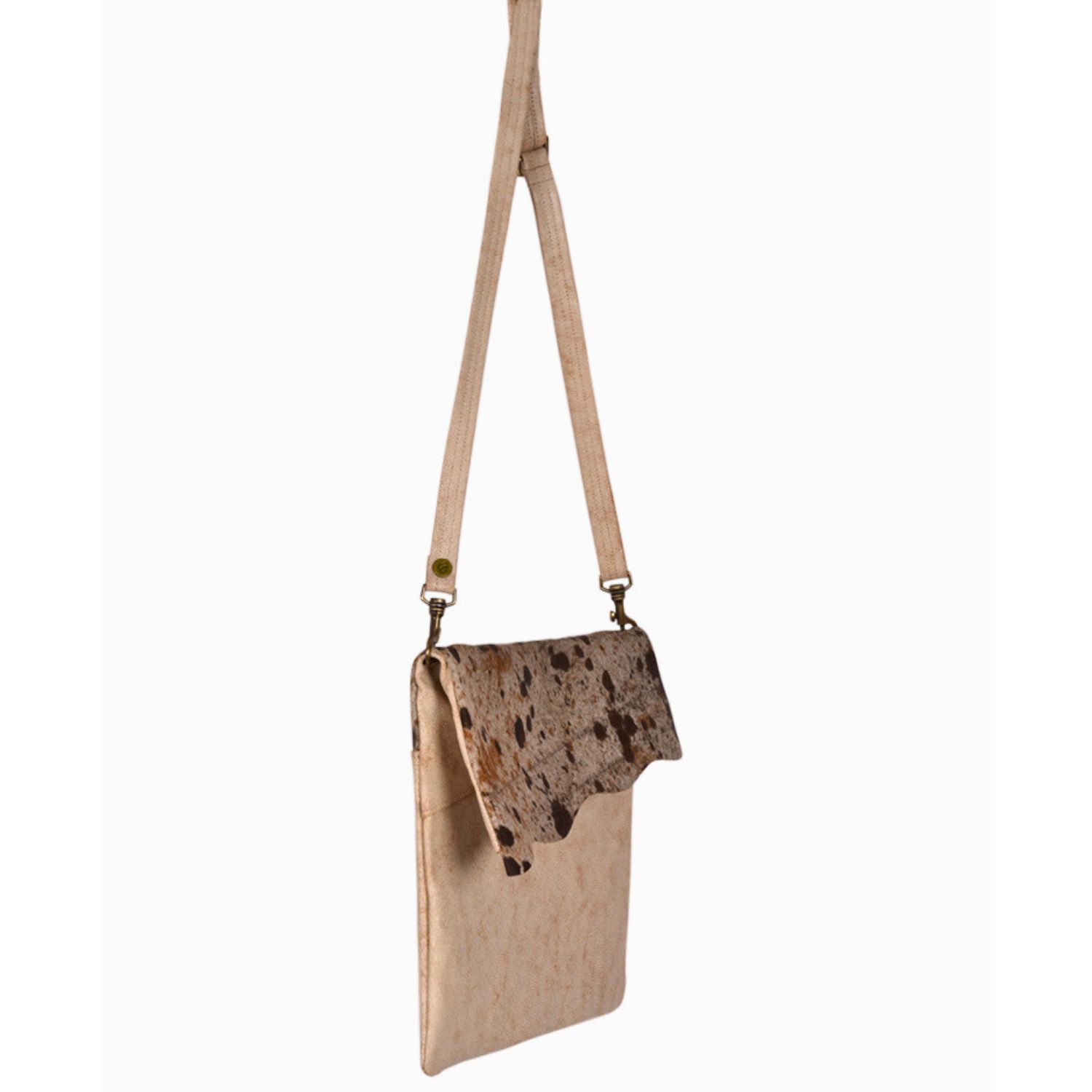 Stevie-Montana-Cowhide crossbody bag-on-Canvas-Leather-by-Owen-Barry
