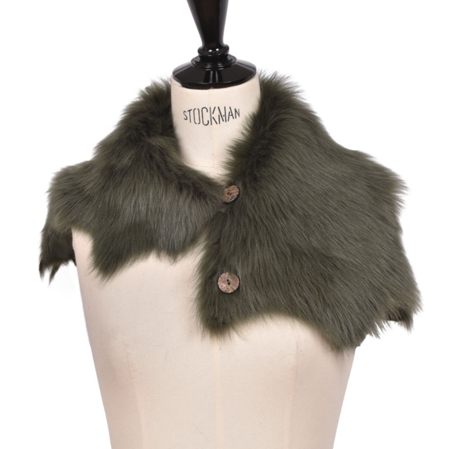 Sheepskin Toscana Wrap Ailsa Olive Green shrug