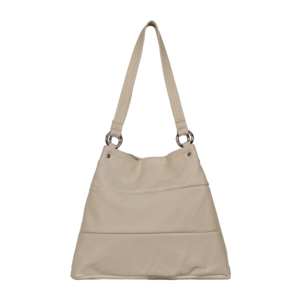 Marlow Leather Shoulder Bag white