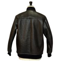 Mens Sheepskin Bomber Jacket Felix in Coal Napalan by Owen Barry