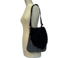 Suede Crossbody Drawstring Dark Grey with CurlyBlack Sheepskin Flap by Owen Barry (1) Suede Crossbody Drawstring Dark Grey with CurlyBlack Sheepskin Flap by Owen Barry (6)