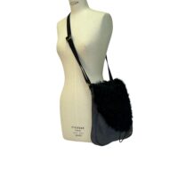 Suede Crossbody Drawstring Dark Grey with CurlyBlack Sheepskin Flap by Owen Barry (2) Suede Crossbody Drawstring Dark Grey with CurlyBlack Sheepskin Flap by Owen Barry (6)