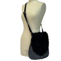 Suede Crossbody Drawstring Dark Grey with CurlyBlack Sheepskin Flap by Owen Barry (6) Suede Crossbody Drawstring Dark Grey with CurlyBlack Sheepskin Flap by Owen Barry (6)