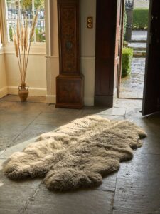 Sheepskin Yetti Rug Quad in Hamstone by Owen BArry