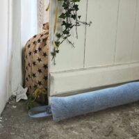 Drasught excluders image for website (2) Sheepskin Draught Excluder Frigate Grey by Owen Barry