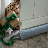 Drasught excluders image for website (3) Sheepskin Draught Excluder Frigate Grey by Owen Barry