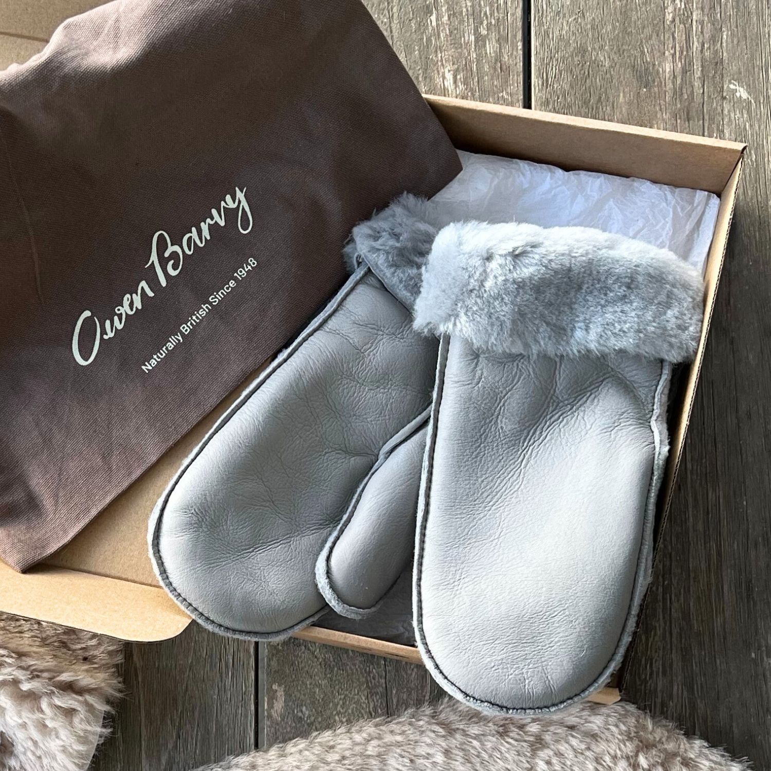 Mitten Sheepskin M01 silvergrey Nappalan