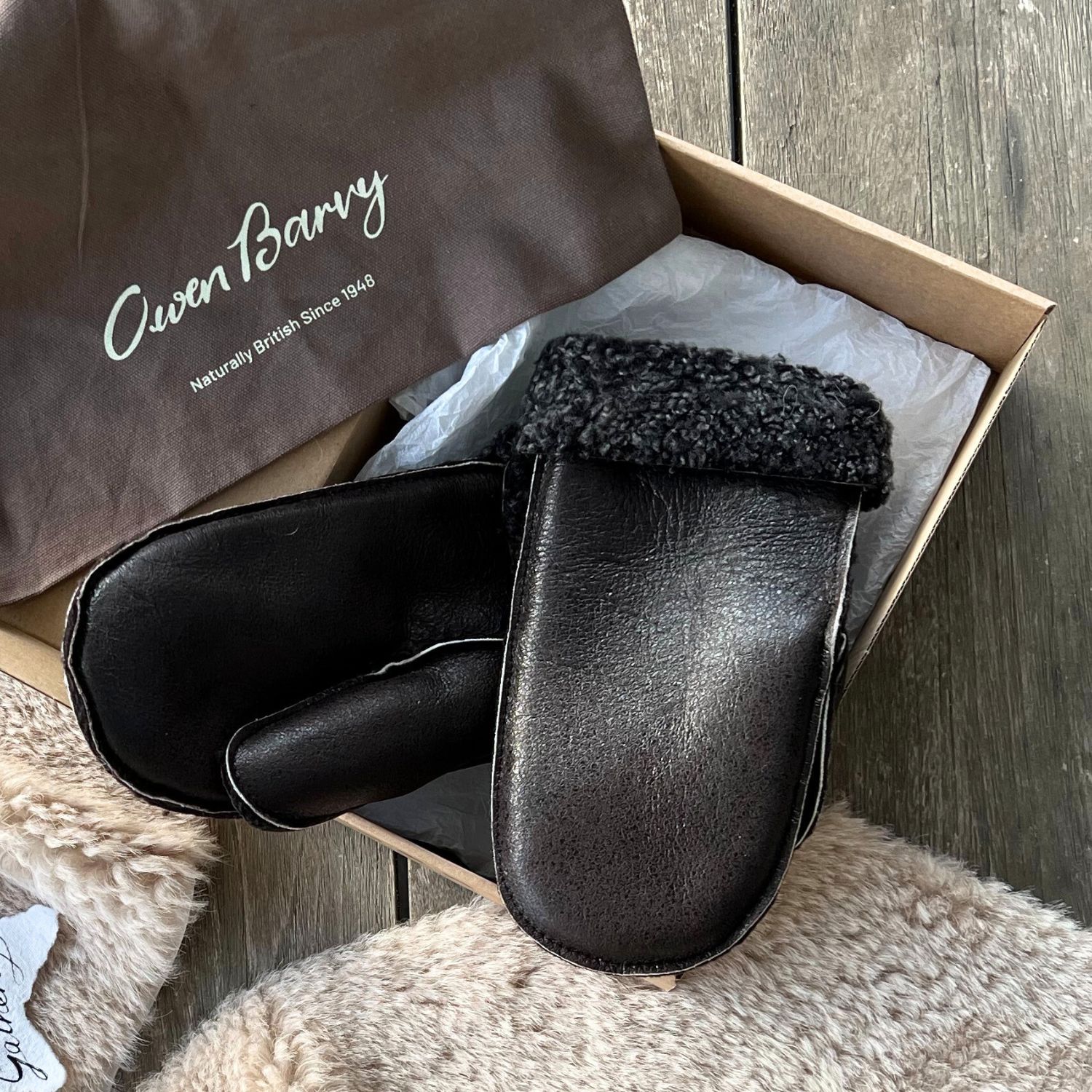 Sheepskin Mitten Coal nappalan M01 (3)