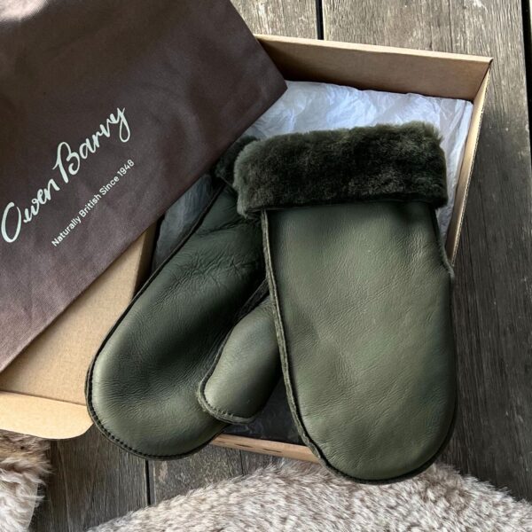 Sheepskin Mittens M01 Olive Nappalan