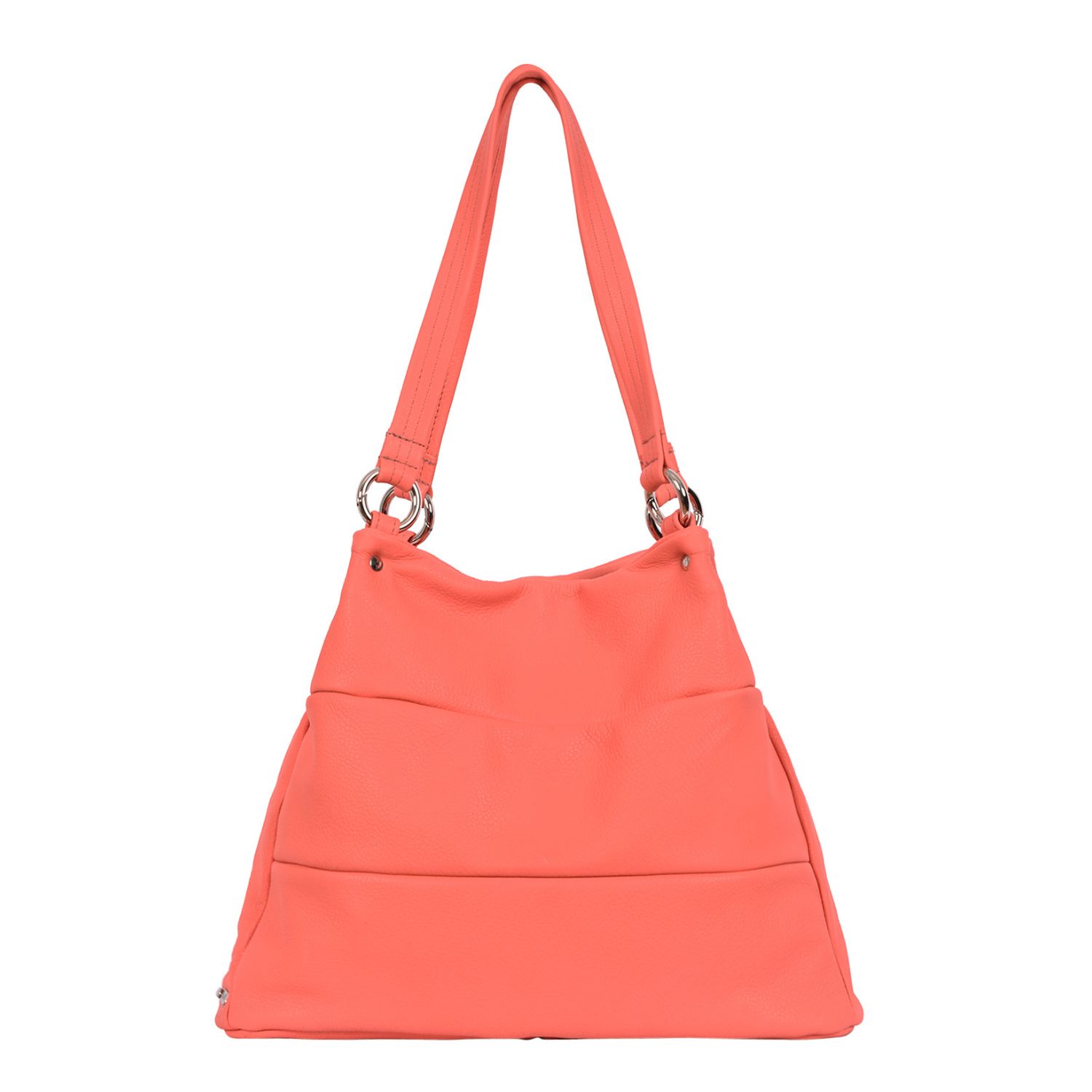 Marlow Leather Tote Shoulder Bag in Coral Leather by Owen Barry