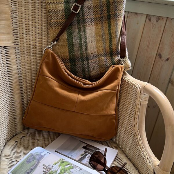 Suede Crossbody Bag Ginger, Marizion by Owen Barry