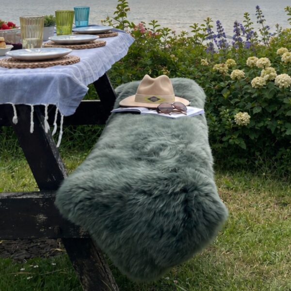 Sheepskin Rug Double Luxe Thyme Green by Owen Barry