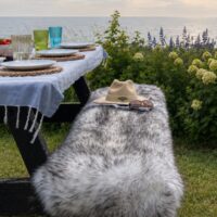 Sheepskin Rug Double Luxe black tipped by Owen Barry