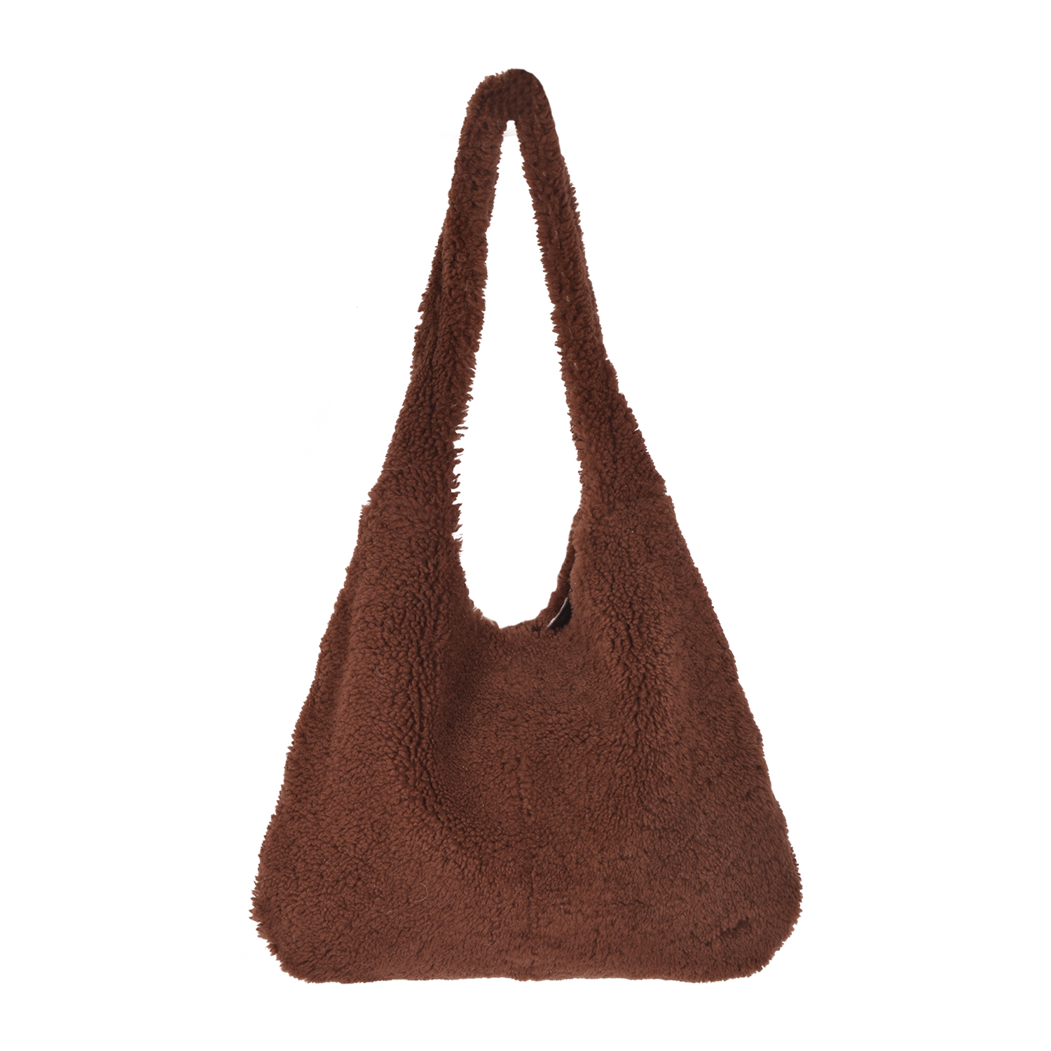 Sheepskin Shoulder slouch bag rust brown Lyra