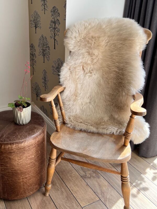 Single Luxe Sheepskin Rug in Linen by Owen Barry