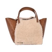 Sheepskin Grab Bag Brandy Cream Curly Tan Leather Hawes (1) Sheepskin Grab Bag Brandy Cream Curly Tan Leather Hawes