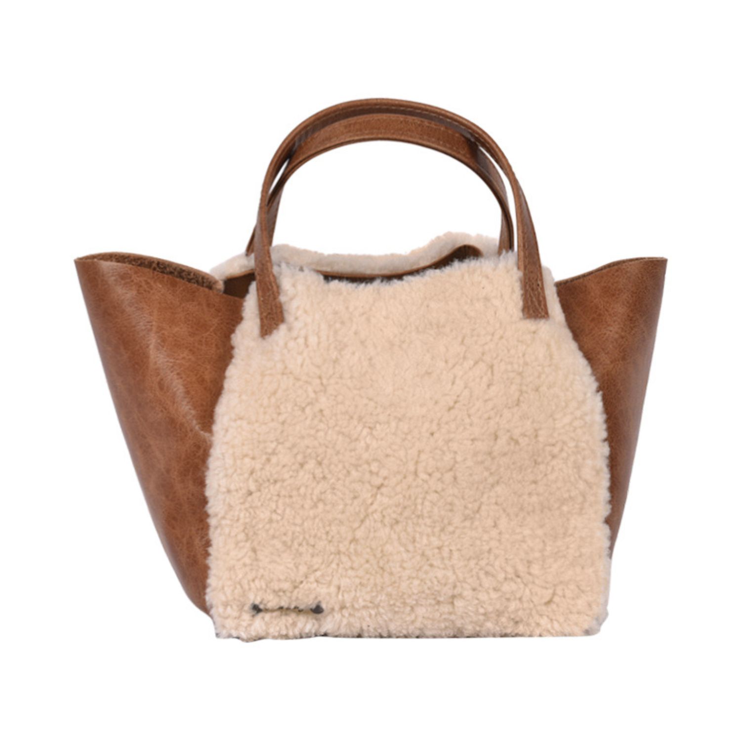 Sheepskin Grab Bag Brandy Cream Curly Tan Leather Hawes (1) Sheepskin Grab Bag Brandy Cream Curly Tan Leather Hawes