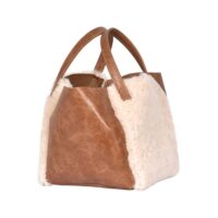 Sheepskin Grab Bag Brandy Cream Curly Tan Leather Hawes (4) Sheepskin Grab Bag Brandy Cream Curly Tan Leather Hawes