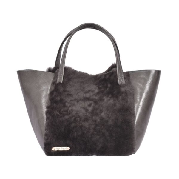 Sheepskin Leather Grab Bag Granite Grey Hawes