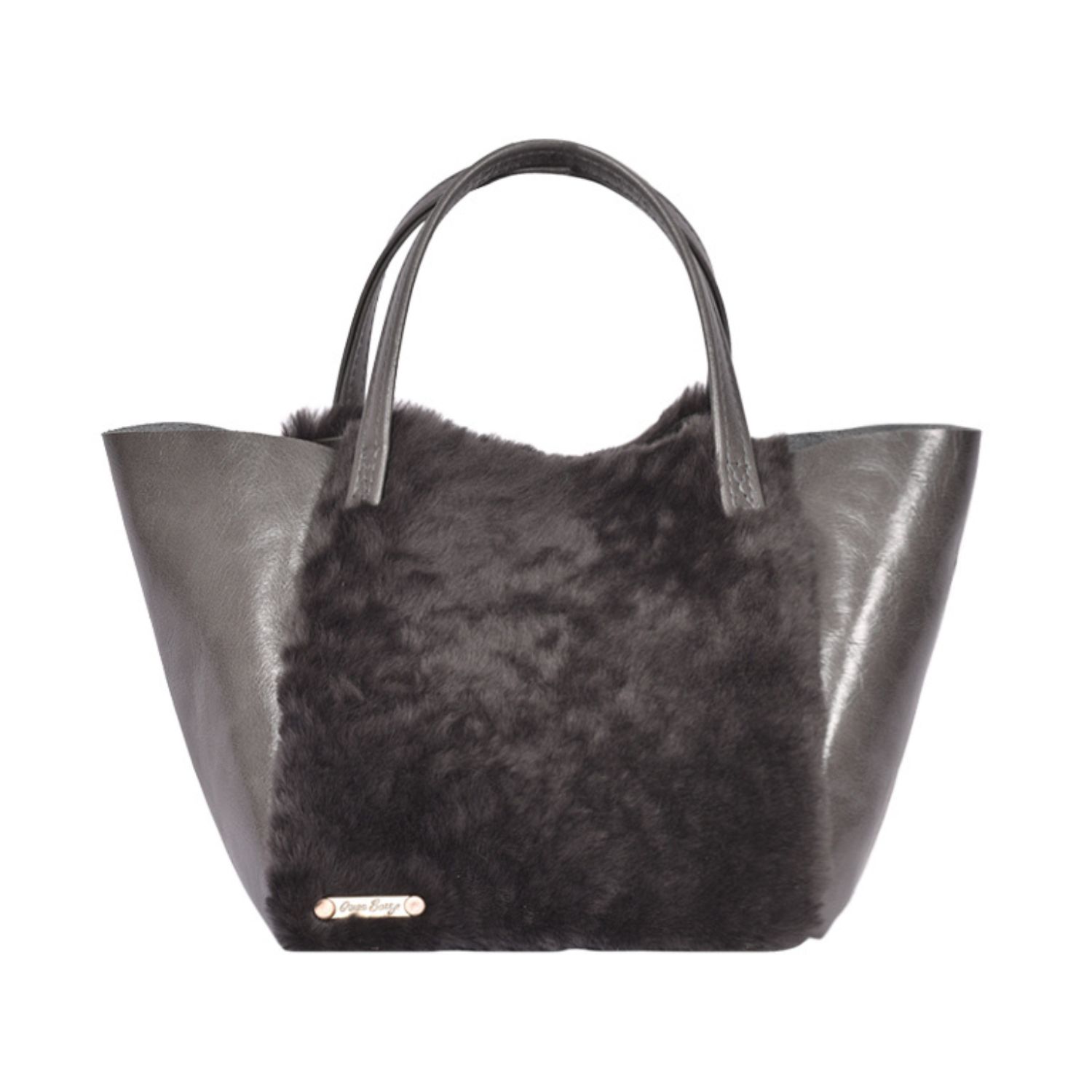 Sheepskin Leather Grab Bag Granite Grey Hawes