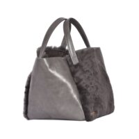 Sheepskin Leather Grab Bag Granite Grey Hawes