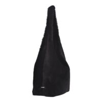 Sheepskin Shoulder Slouch Bag Bruton Black Ironed