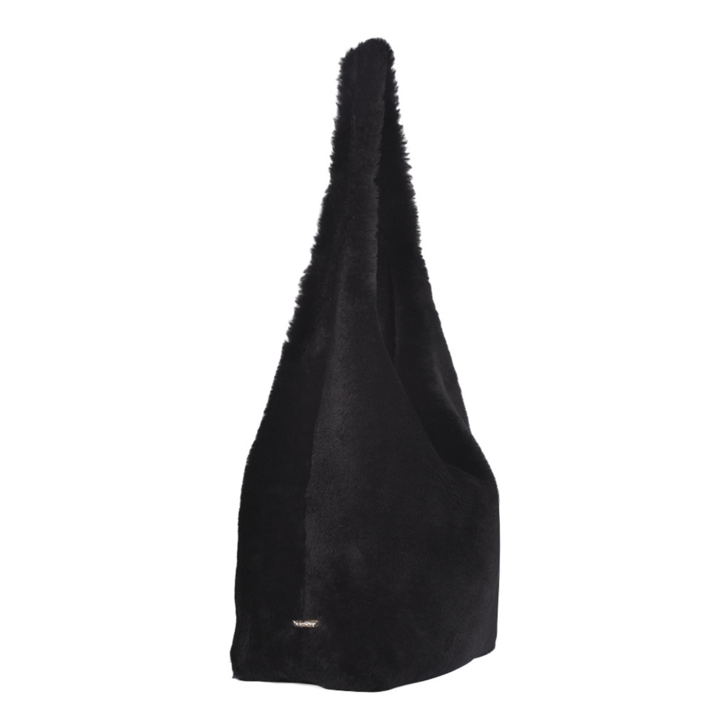 Sheepskin Shoulder Slouch Bag Bruton Black Ironed