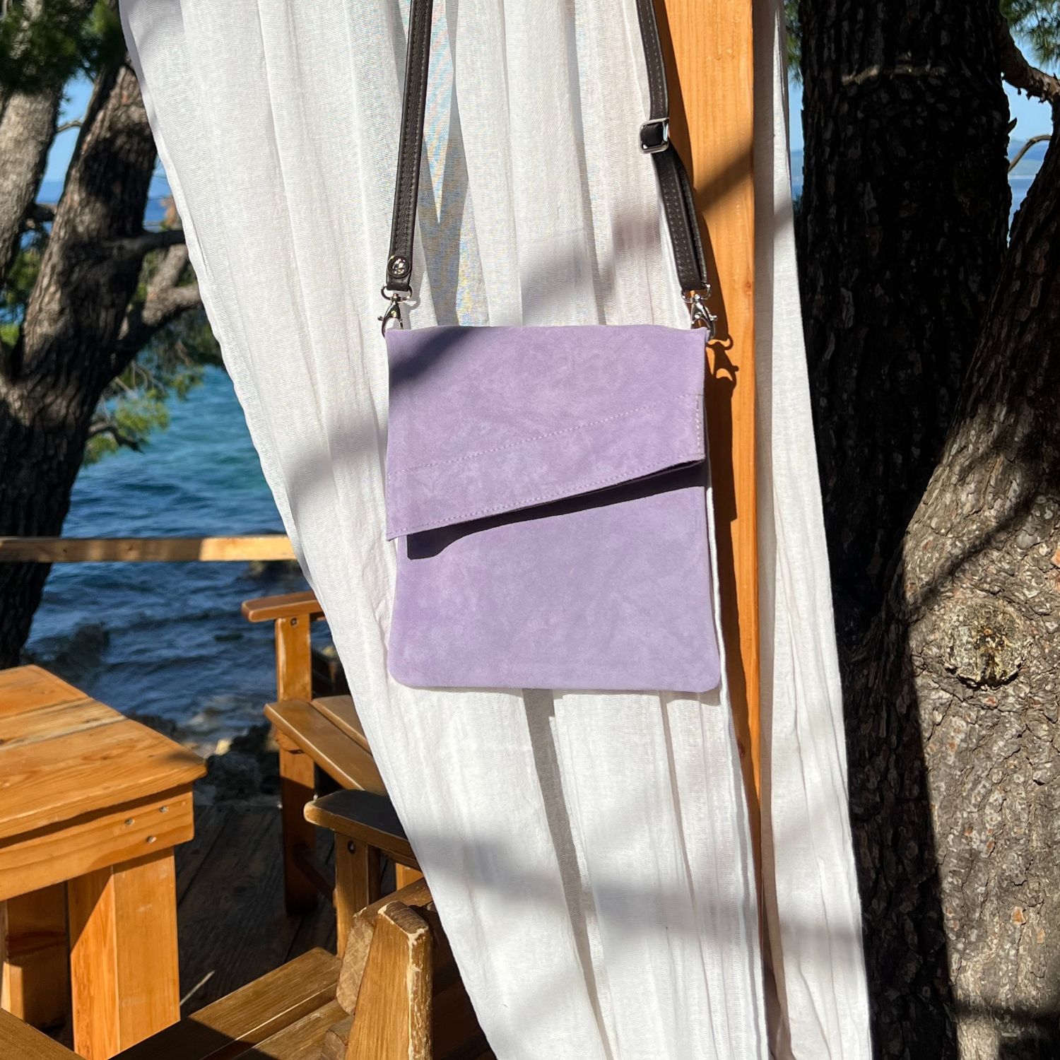 Z-Top-Lilac-Suede-Crossbody-Bag by Owen Barry