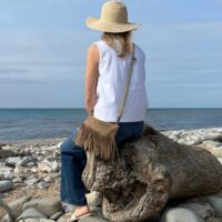 Fistral Oatmeal Suede Fringe crossbody by Owen Barry (1)