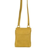 Leather Crossbody Bag Flora in Lemon Yellow Bison by Owen Barry