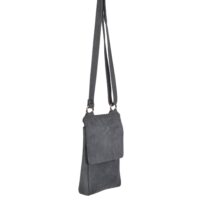 Leather Crossbody Bag Flora in Neimes Blue Nubuk by Owen Barry