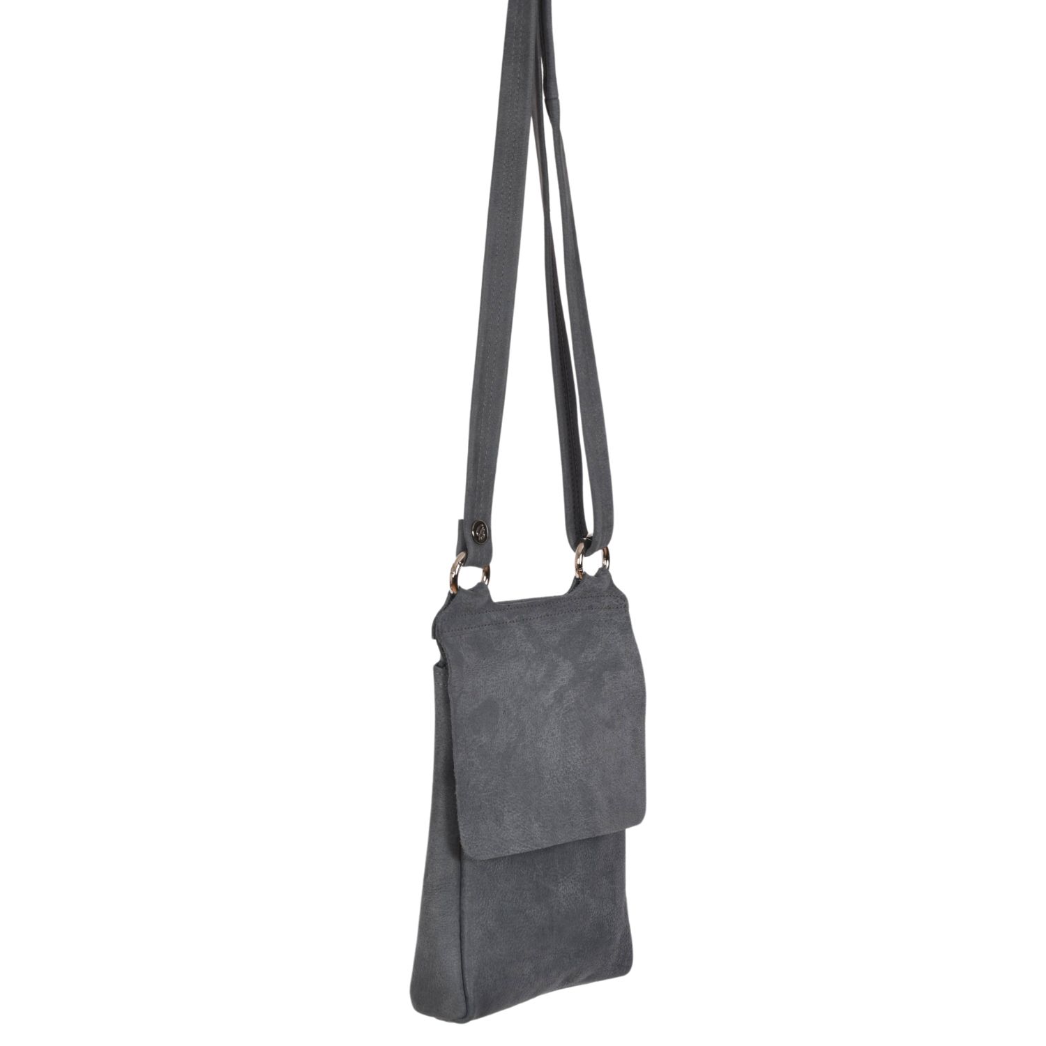 Leather Crossbody Bag Flora in Neimes Blue Nubuk by Owen Barry