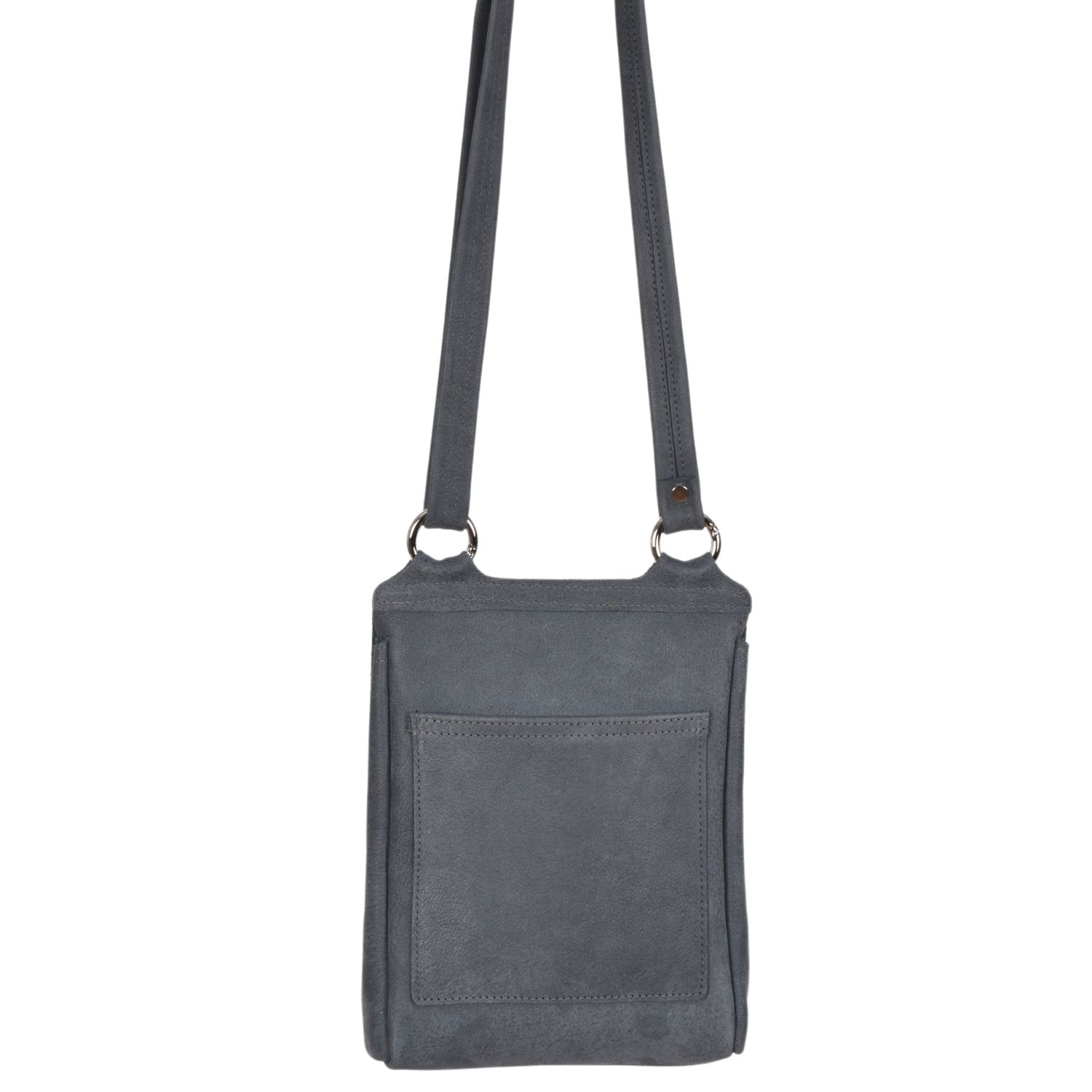 Leather Crossbody Bag Flora in Neimes Blue Nubuk by Owen Barry