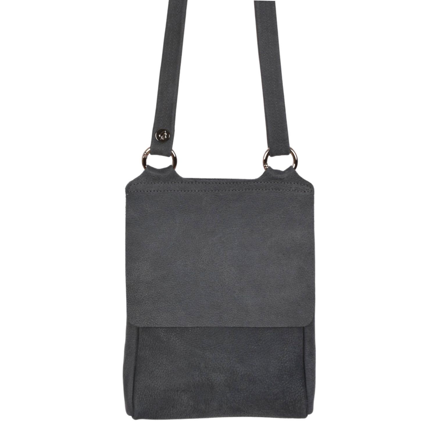 Leather Crossbody Bag Flora in Neimes Blue Nubuk by Owen Barry