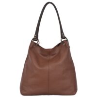 Leather Shoulder Bag Dudley in Cocoa Leather by Owen Barry