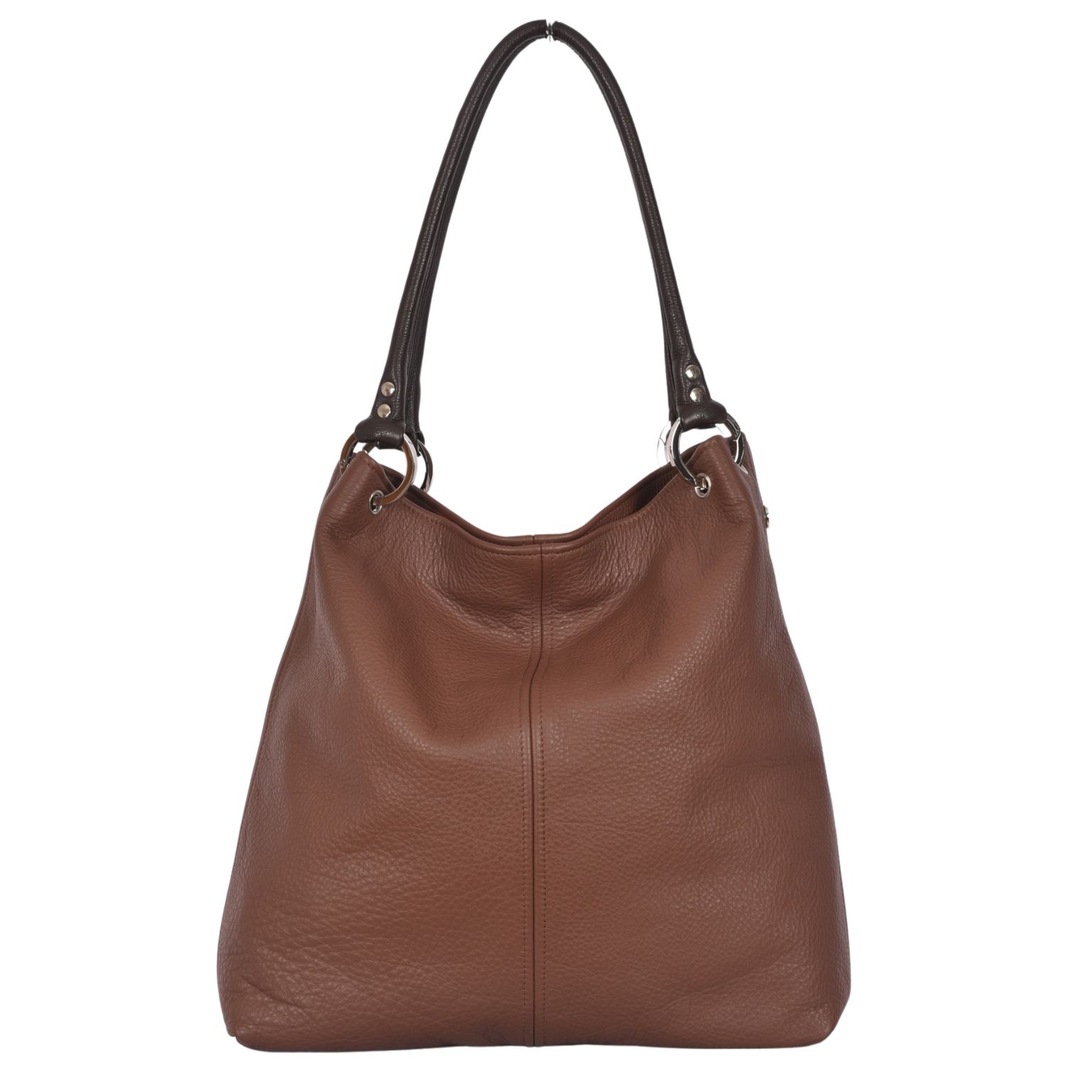Leather Shoulder Bag Dudley in Cocoa Leather by Owen Barry