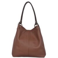 Leather Shoulder Bag Dudley in Cocoa Leather by Owen Barry