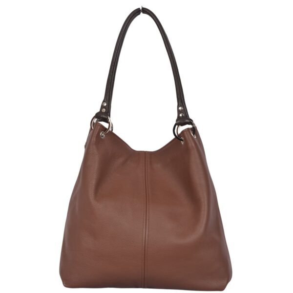 Leather Shoulder Bag Dudley in Cocoa Leather by Owen Barry