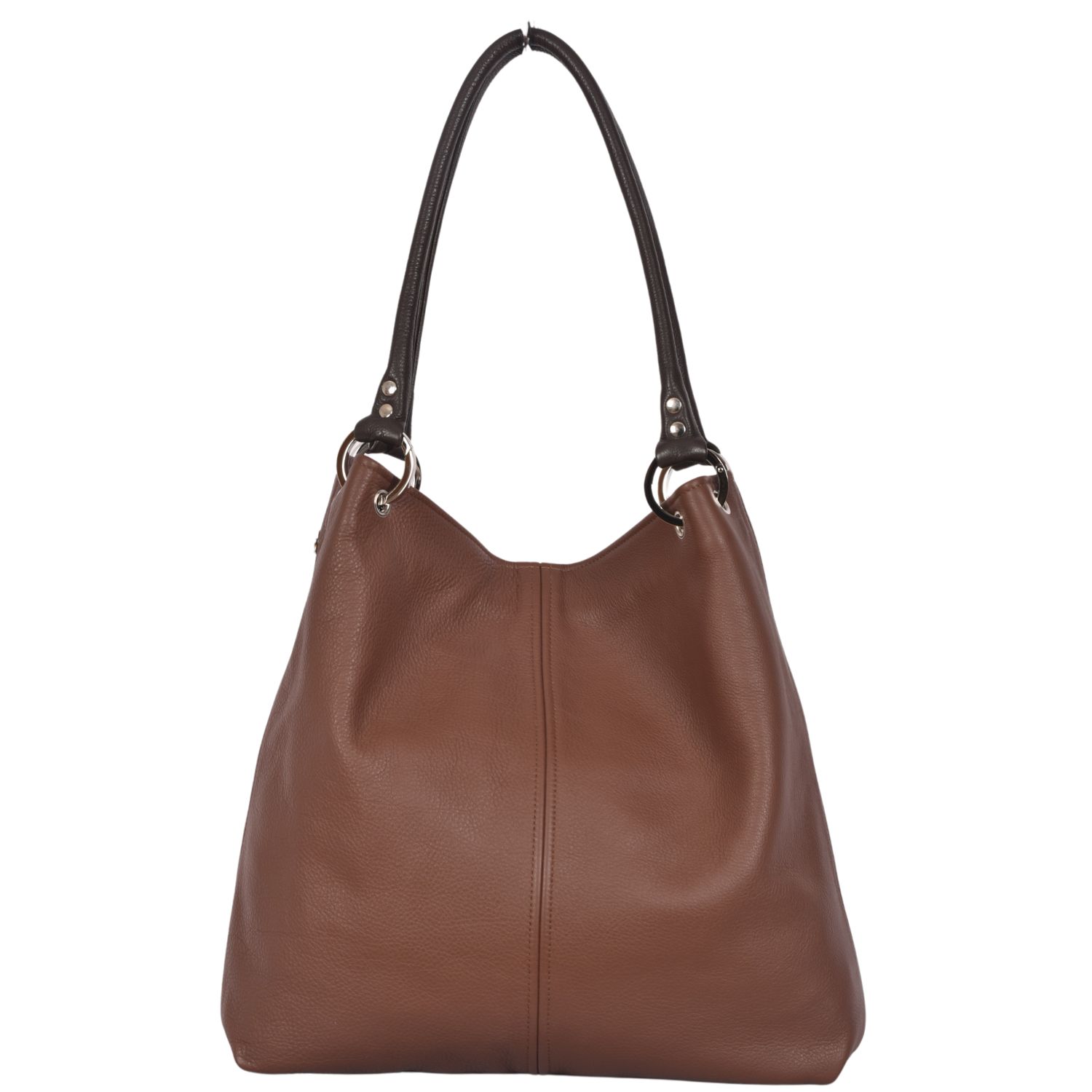 Leather Shoulder Bag Dudley in Cocoa Leather by Owen Barry
