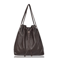 Leather shoulder rucksack Brown leather Mathilde