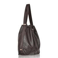 Leather shoulder rucksack Brown leather Mathilde