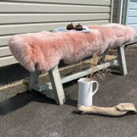 Sheepskin Double Rug Dusky Pink Bench