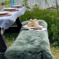 Sheepskin Rug Thyme Green Luxe Double