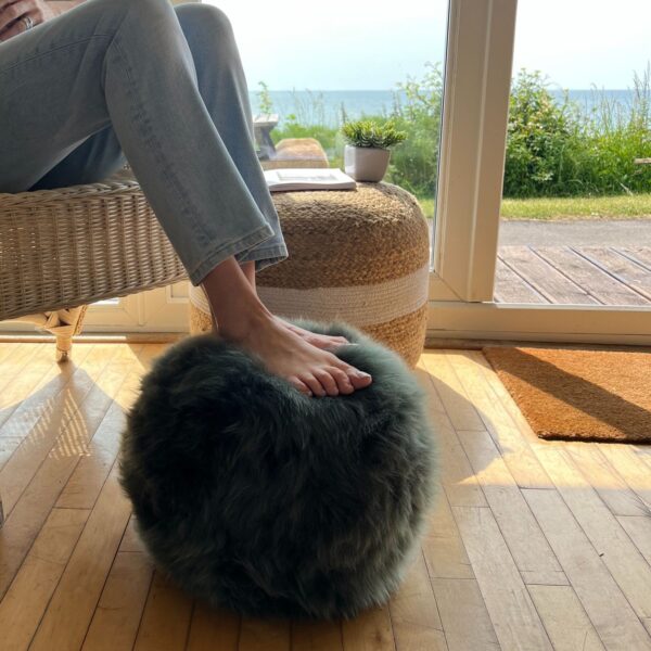 Sheepskin Thyme Green Luxe Cushion Ball